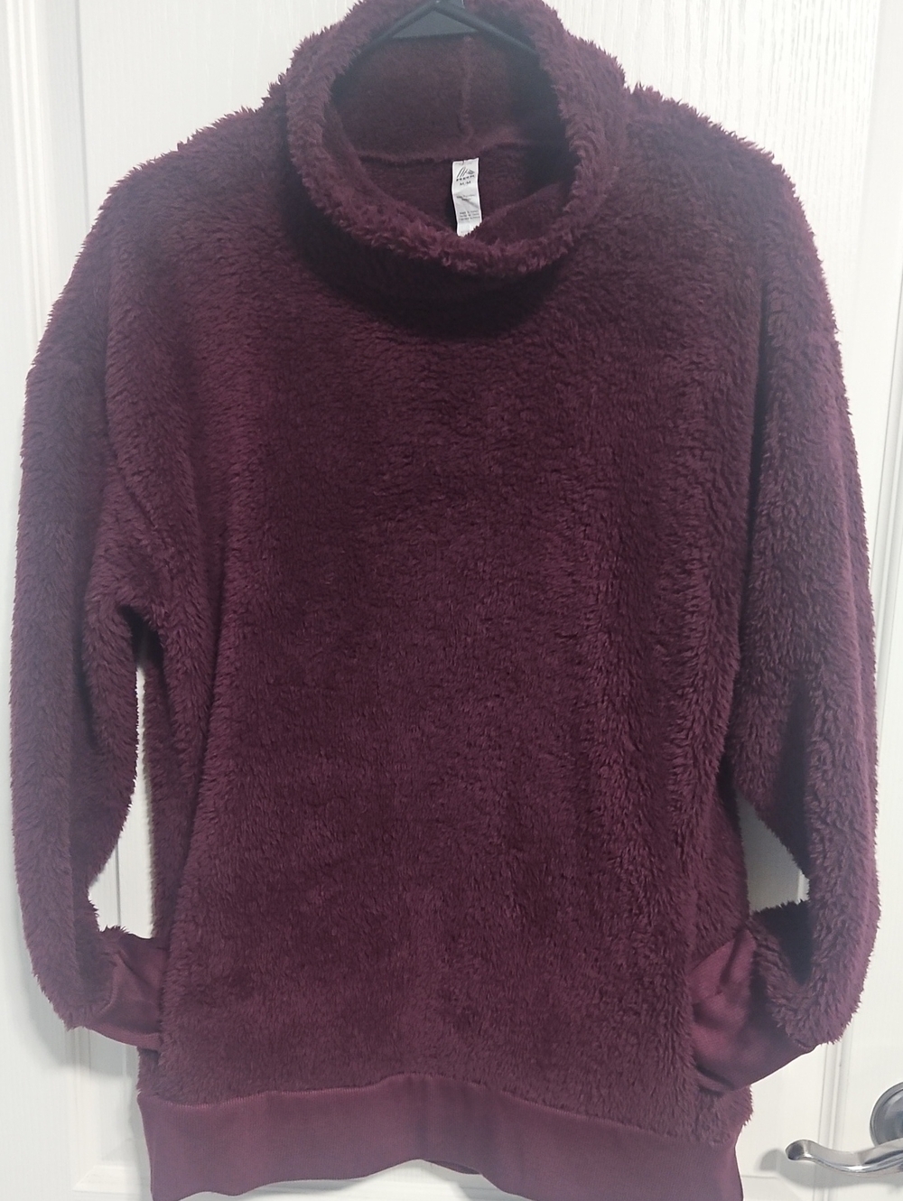 RBX Plush Funnel Neck Sweater in Deep Burgundy